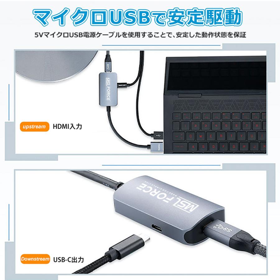 【最大600円OFF限定クーポン】HDMI to USB C Type-C変換アダプタ ウルトラHD 4K/60hz  モニター AI 搭載メガネ対応 Switch対応 hd2usbc 送料無料 | MSL FORCE | 04