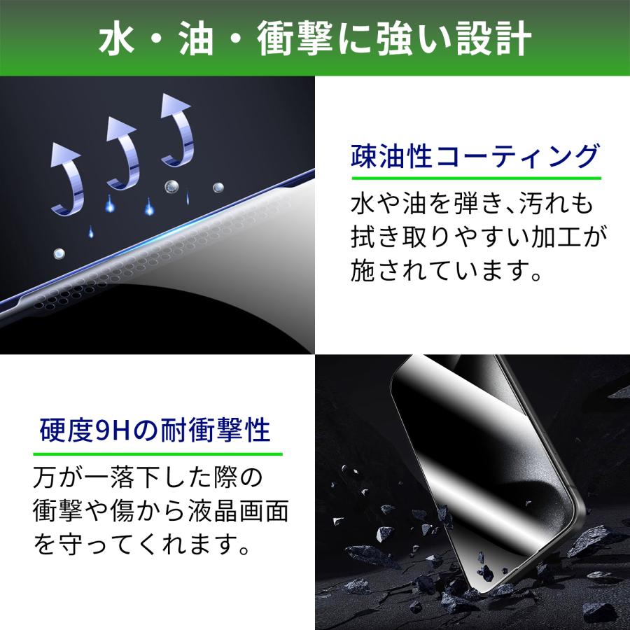 【最大600円OFF限定クーポン】週末限定！強化ガラスフィルム 日本旭硝子 硬度9H 覗き見防止 自動ホコリ除去 指紋防止 iphone15/16シリーズ対応 ip15f 送料無料 | MSL FORCE | 03
