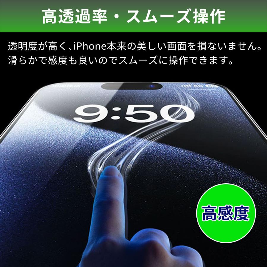 【最大600円OFF限定クーポン】週末限定！強化ガラスフィルム 日本旭硝子 硬度9H 覗き見防止 自動ホコリ除去 指紋防止 iphone15/16シリーズ対応 ip15f 送料無料 | MSL FORCE | 04