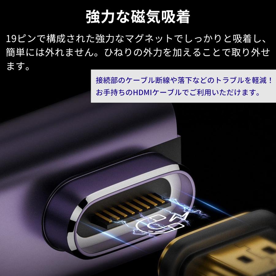 【２個目半額/最大600円OFF限定クーポン】HDMI 2.1 マグネット式 変換アダプタ 磁気吸着 8K@60Hz 4K@120Hz 7680×4320  lb-a14 送料無料 | MSL FORCE | 03
