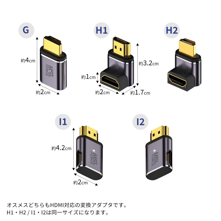 【２個目半額/最大600円OFF限定クーポン】HDMI 2.1 マグネット式 変換アダプタ 磁気吸着 8K@60Hz 4K@120Hz 7680×4320  lb-a14 送料無料 | MSL FORCE | 07