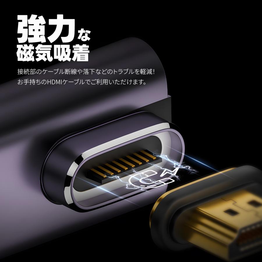 MSL FORCE 【980円から〜】HDMI 2.1 マグネット式 変換アダプタ 磁気