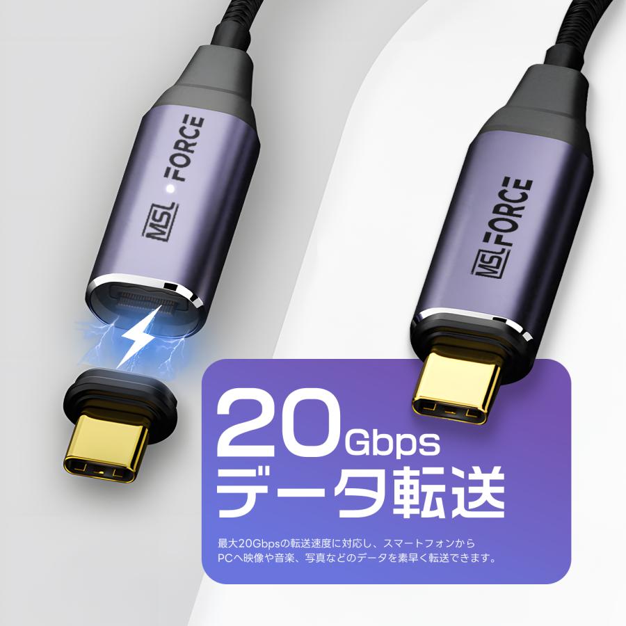 【600〜 1,980円】 USB-C マグネットケーブル 変換アダプタ 100W/140W PD急速充電  20Gbps/40Gbps 高速データ転送 8K@60Hz映像出力 (39%) | MSL FORCE | 01