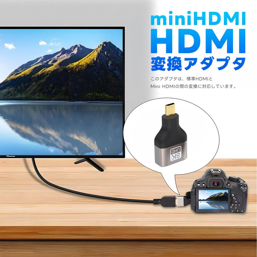【2個目半額】2個セット HDMI Mini 変換アダプタ 8K 60Hz Type-C カメラ テレビ モニター 接続 映像出力 MHD 適格請求書発行可  送料無料 | MSL FORCE | 04