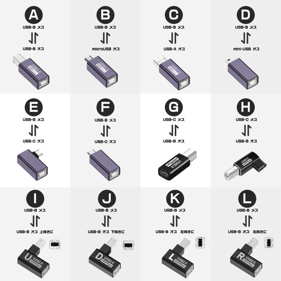 【2個目半額/3個目タダ】適格請求書発行可 USB Type-C to USB-B (MIDI)変換アダプター 高速データ転送 480Mbps プリンター接続用 コンパクト設計 送料無料 | MSL FORCE | 05