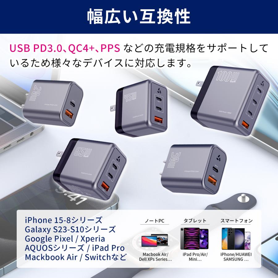 【2個目半額】2個セット GaNII窒化ガリウム 急速充電器 PD3.0 QC4.0 PPS USB-A USB-C 同時充電 PC スマホ PSE技術基準適合 msl 送料無料 | MSL FORCE | 04