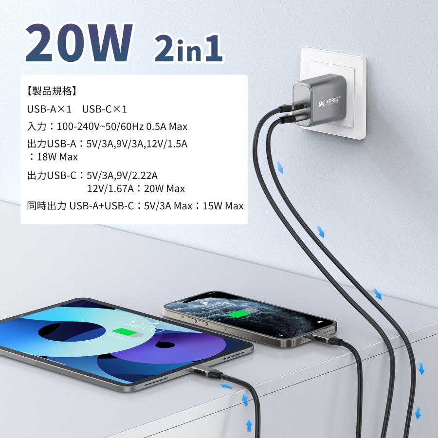 【15％OFFクーポン】GaNII窒化ガリウム 急速充電器 PD3.0 QC4.0 PPS USB-A USB-C 20W 30W 45W 60W 100W 同時充電 ノートPC スマホ PSE技術基準適合 msl 送料無料 | MSL FORCE | 05