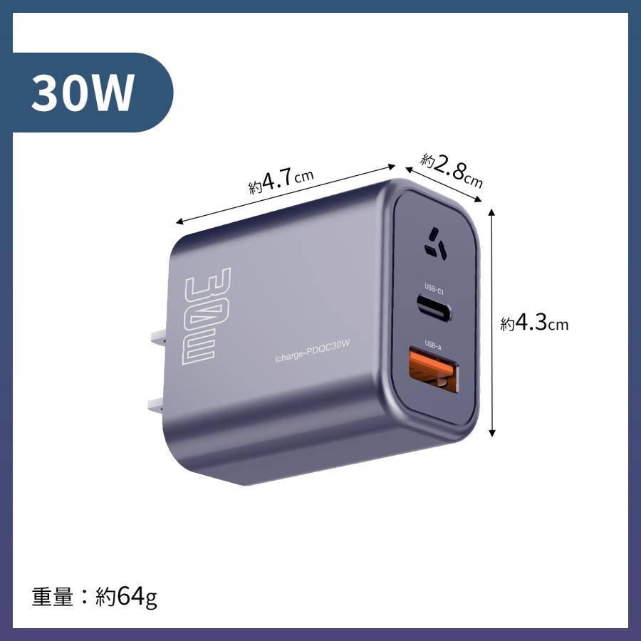 【15％OFFクーポン】GaNII窒化ガリウム 急速充電器 PD3.0 QC4.0 PPS USB-A USB-C 20W 30W 45W 60W 100W 同時充電 ノートPC スマホ PSE技術基準適合 msl 送料無料 | MSL FORCE | 08