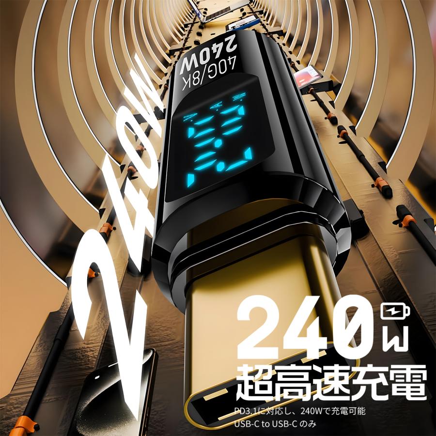 【2個目半額】2個セット リアルタイム電力表示 USB 3.2 USB-C/USB-A変換アダプタ 10Gbps 高速データ転送 240W/60W/36W PD急速充電対応 msla | MSL FORCE | 03