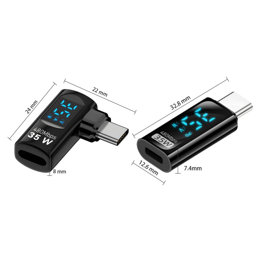 【750円から〜2個目半額/3個目タダ】電力表示付き USB-C Lightning 変換アダプタ 35W PD急速充電対応 480Mbps 高速データ転送 相互変換 コネクタ | MSL FORCE | 06