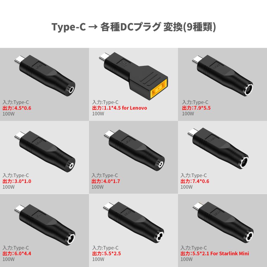【3個目タダ】DCメス USB-Cオス DC変換アダプタ 100W/5A PD対応 Starlink Mini用 安定給電 アウトドア 車中泊 | MSL FORCE | 05