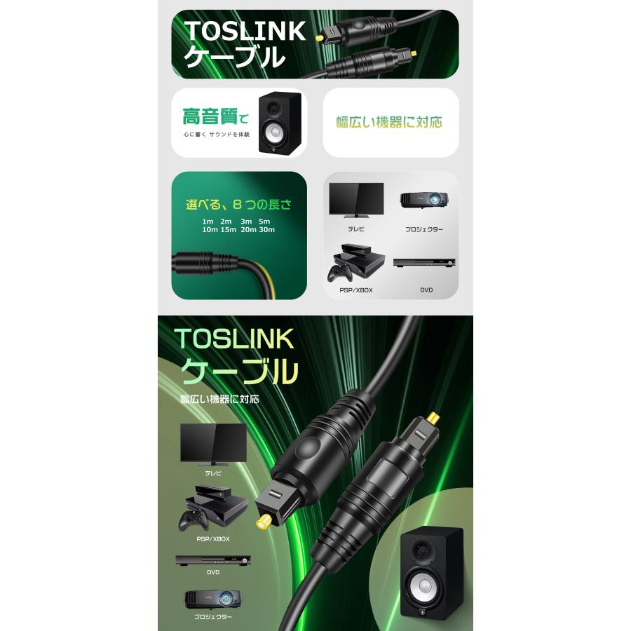 【39%OFF限定クーポン】適格請求書発行可 TOSLINK 光デジタル オーディオケーブル 光ファイバーコア採用 テレビ / サウンドバー / PS5 対応 送料無料 (39%) | MSL FORCE | 02