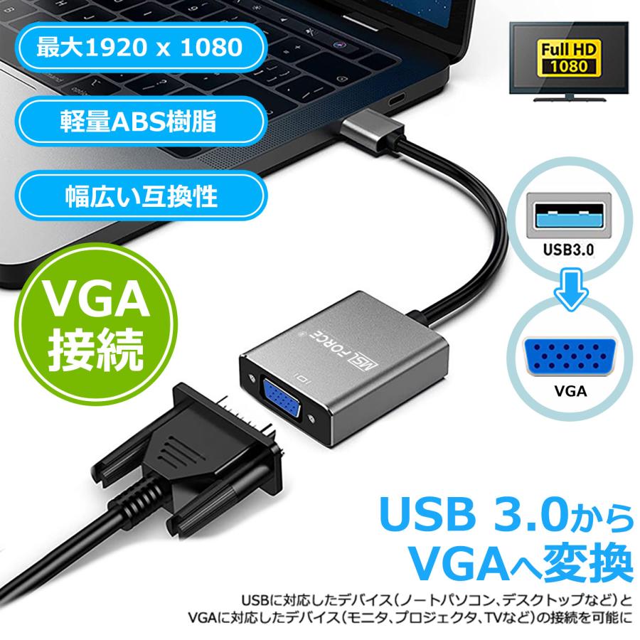 MSL FORCE 【最大600円OFF限定クーポン】USB to VGA変換アダプタ USB
