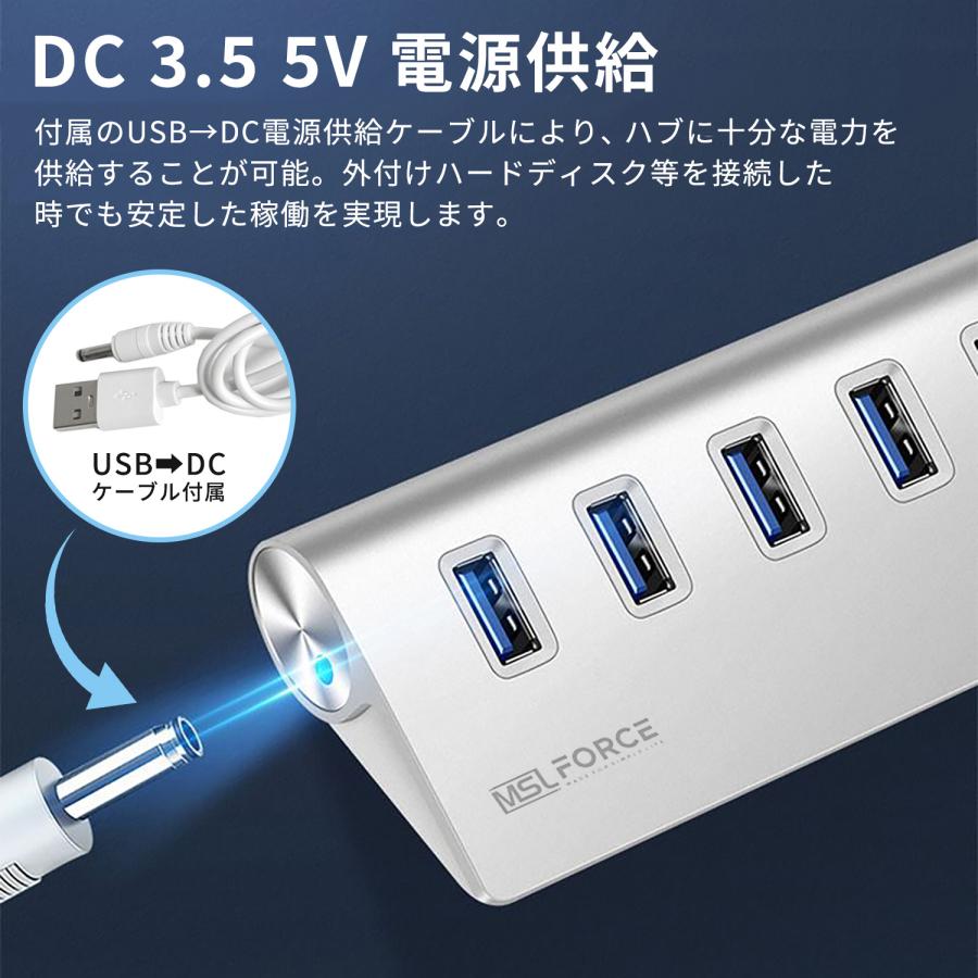 本日最大600円引き 4ポート 7ポート USB3.0 ハブ USB C/A Type-C/A 4ポート ハブ バスパワー 適格請求書発行可 uauc0503 送料無料｜mslforce｜07