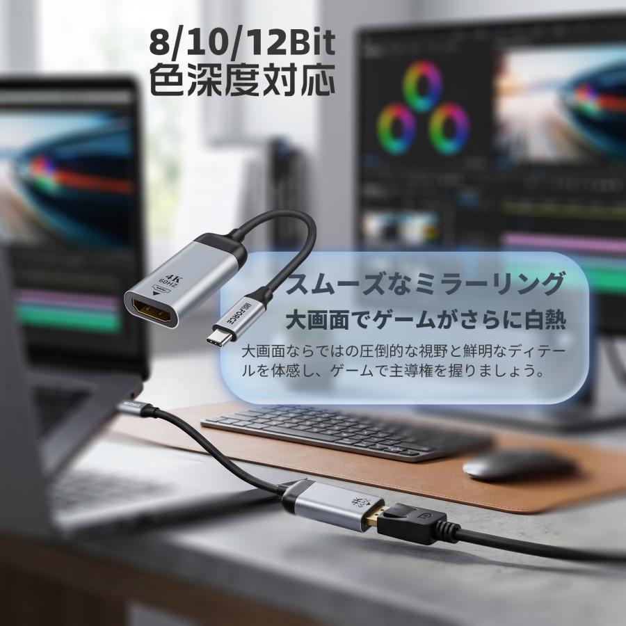 【最大600円引き】Type-C（オス）to HDMI（メス）変換アダプター 4K対応 60Hz ケーブル 抜き差し滑り止め iphone15/16シリーズ対応  uc0107 送料無料 | MSL FORCE | 02