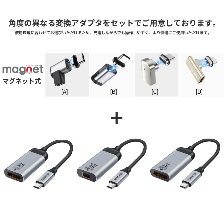 【最大600円引き】USB-C（オス）to DisplayPort/HDMI/miniDP（メス）変換ケーブル 4K60hz Type-C HDMI 変換 アダプタ  iphone シリーズ対応 uc0109 | MSL FORCE | 07