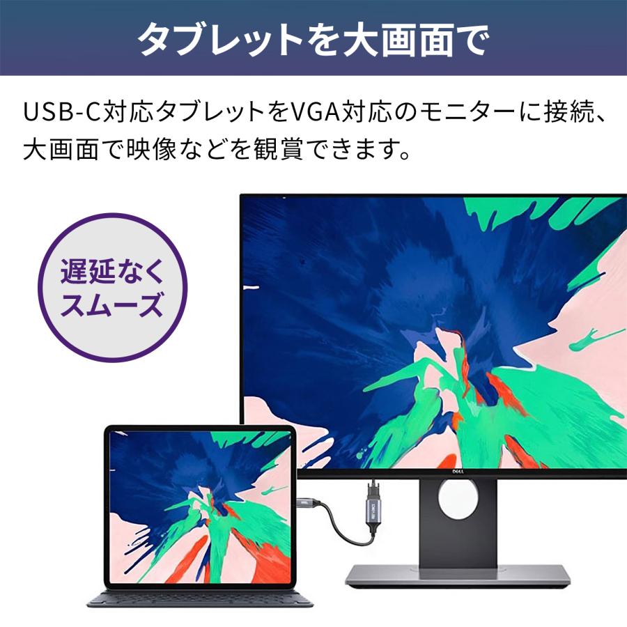 【最大600円OFF限定クーポン】Type-C（オス） to VGA (メス)変換アダプタ Type-C  抜き差し滑り止め iphone15/16シリーズ対応 uc0110 送料無料 | MSL FORCE | 05