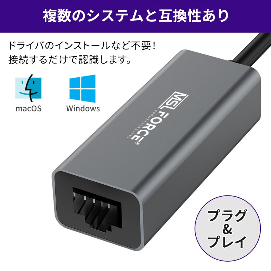【２個目半額/最大600円OFF限定クーポン】USB-C（オス）to LAN RJ45（メス）USB2.0 変換アダプタセット 有線LAN 1000Mbps イーサネット uc0111 送料無料 | MSL FORCE | 07
