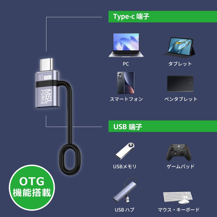 【２個目半額/最大600円OFF限定クーポン】Type-C USB-A 変換アダプタ 3A高速充電 イヤホン対応 レベルアップ最新版 iPhone16/15/14/13/12対応 uc0112 送料無料 | MSL FORCE | 09