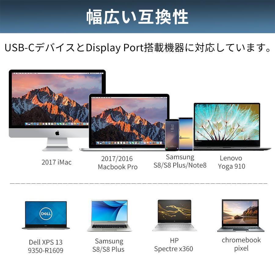【最大600円OFF限定クーポン】Type-C（オス）To DISPLAYPORT(オス)  4K@60HZ 1.8m 抜き差し滑り止め iphone15/16シリーズ対応 uc0119 送料無料 | MSL FORCE | 04