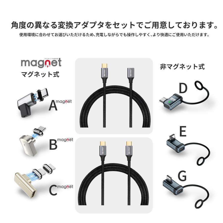 【最大600円OFF限定クーポン】USB-c 延長ケーブル 0.5m 1m 2m 3m USB3.1 Gen2(10Gbps)高速データ転送 滑り止め iphone15/16シリーズ対応 uc0122f 送料無料 | MSL FORCE | 07