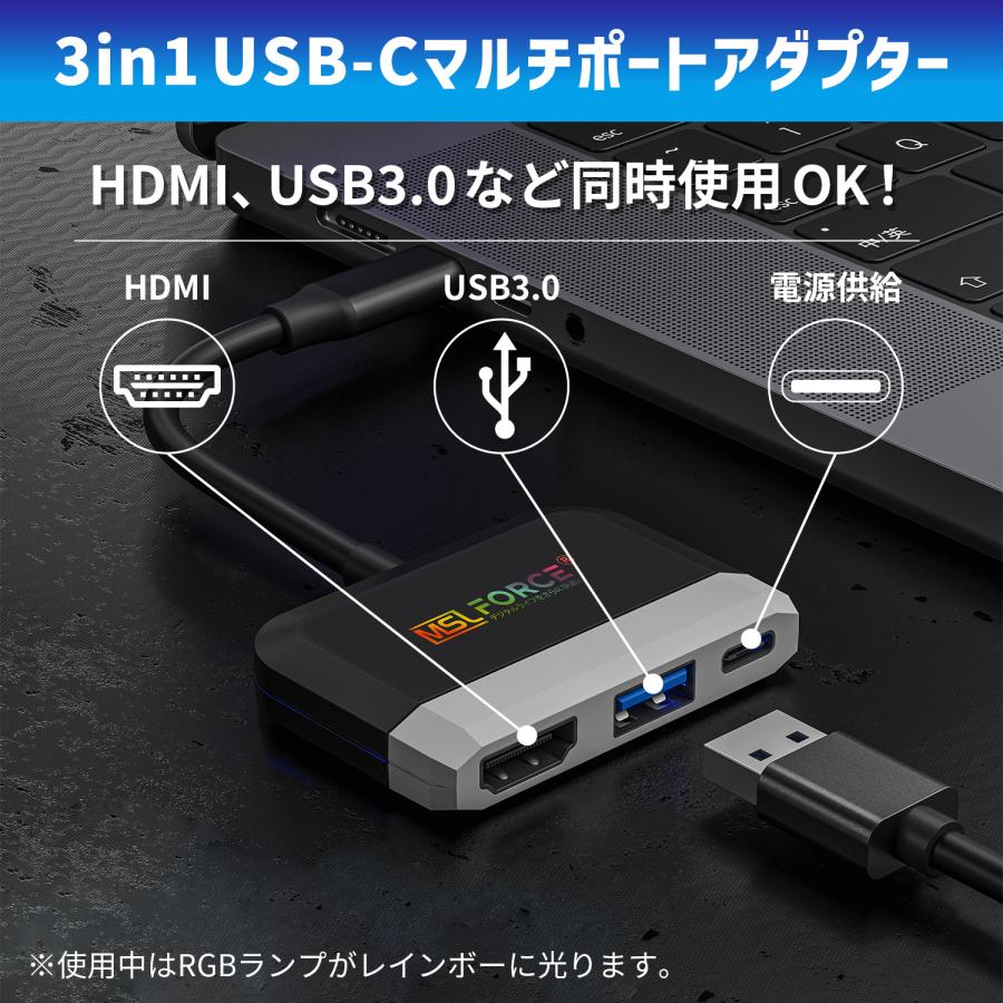 本日最大600円引き iPhone15 Plus Pro Max 対応 USB-C to HDMIアダプター Type-C アダプターハブ HDMI-4K MacBook Pro MacBookAir 対応 uc0711 送料無料｜mslforce｜02