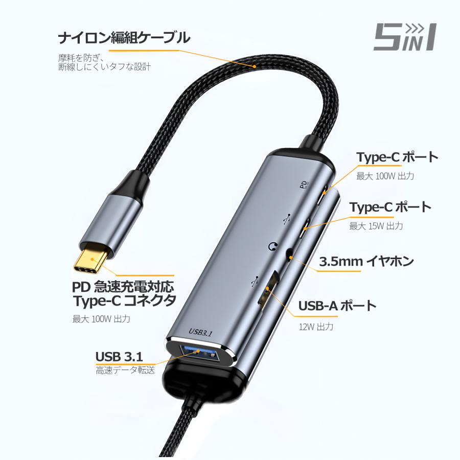MSL FORCE 【1,980〜 4,450円 2本目半額】USB Type-C ハブ 6in1 5in1