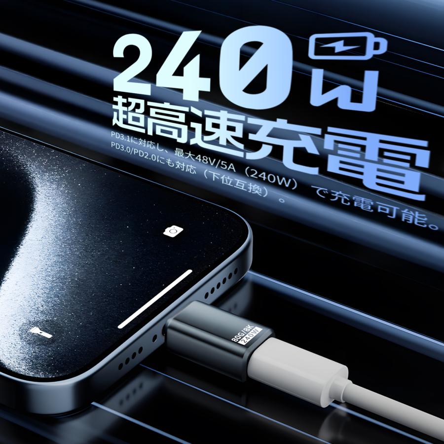 【最大600円引き】USB-C L字アダプター 80Gbps 40Gbps高速転送 PD100/140W/240W急速充電 8K@60Hz映像出力 USB4/Thunderbolt対応 90度L型 断線防止 スマホ対応 | MSL FORCE | 09
