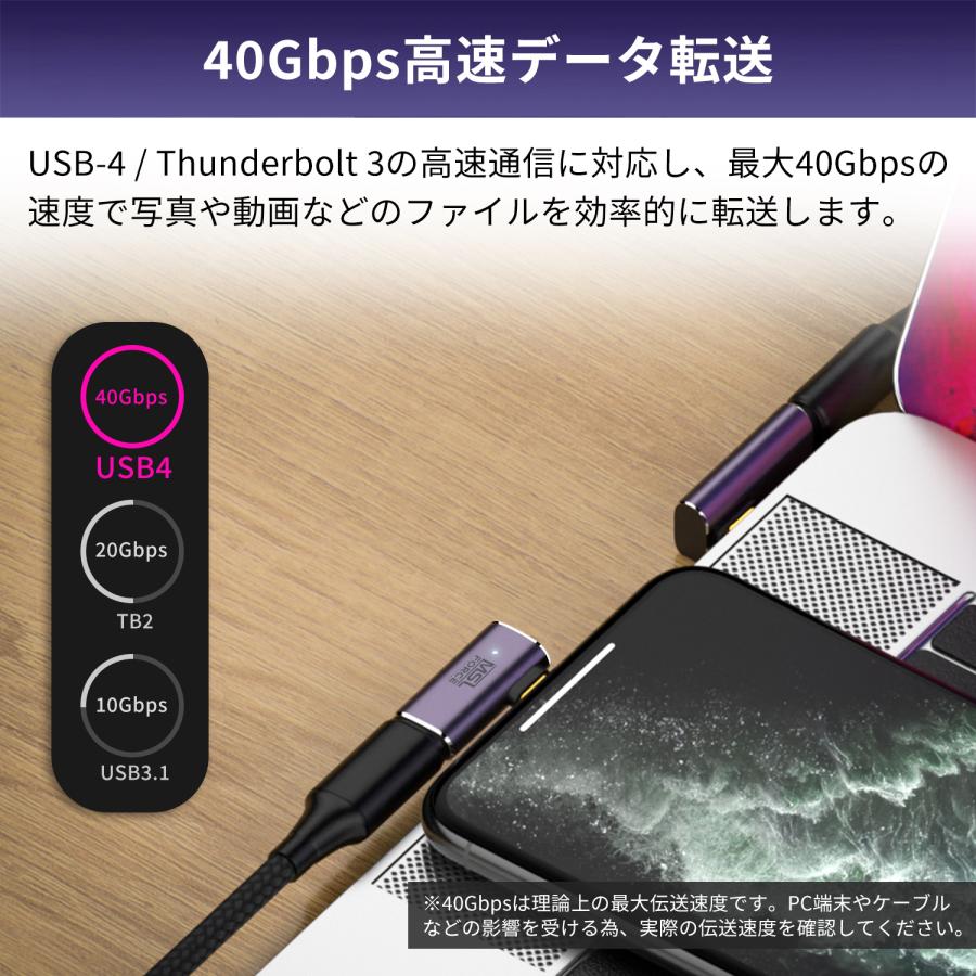 【２個目半額/最大600円OFF限定クーポン】USB-C to USB-C変換アダプタ 40Gbps高速データ転送、PD240W急速充電、8K@60Hzの高画質映像出力 送料無料 | MSL FORCE | 03