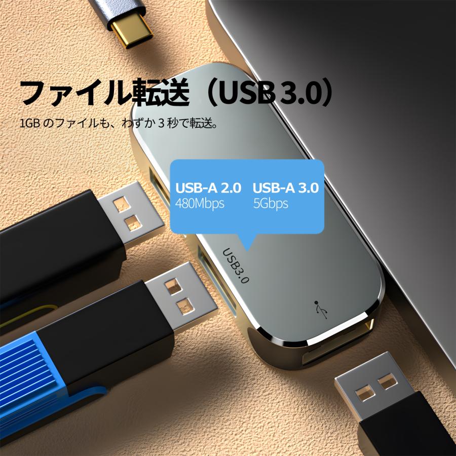 【980〜 4,450円】USB-C ハブ 5in1 HDMI 4K/60Hz PD100W 急速充電 USB3.0 高速データ転送 3.5mmイヤホン対応 Switch/iPad/MacBook対応uc300 送料無料 | MSL FORCE | 03