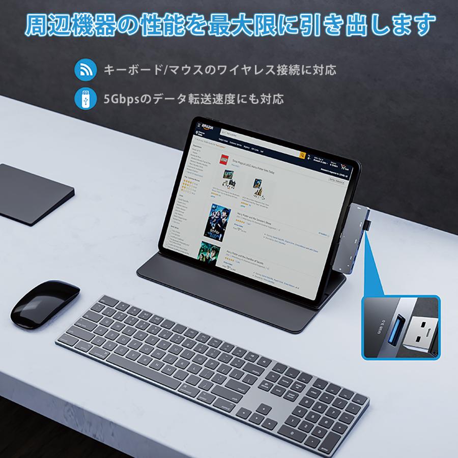 【最大600円OFF限定クーポン】Type-C ipadハブ 4K HDMI付き 3.5mm オーディオジャック ハブ データー転送 5Gbps  充電ポート 適格請求書発行可 uc300 送料無料 | MSL FORCE | 04