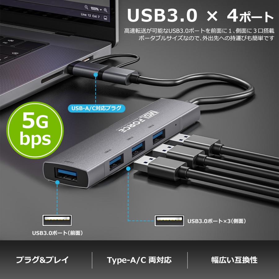 【3本目タダ】3本セット Type-C A LAN RJ45 変換アダプタ 1000Mbps超高速 switch対応 USB3.0 3ポート iphone15/16シリーズ対応 uc322 送料無料 | MSL FORCE | 02