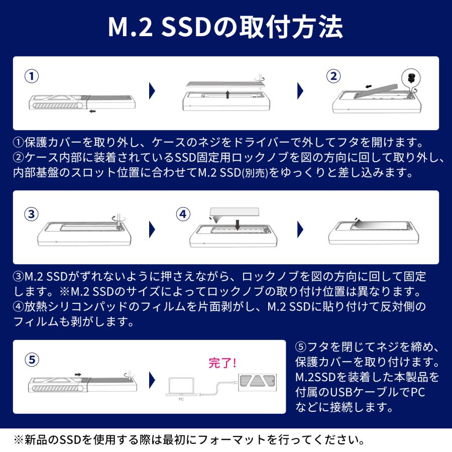 本日最大600円引き SSD 外付けケース NVMe SATA ケース USB-C M.2 SSDケース USB3.2 Gen2x2 20Gbps Type C接続 4TB 適格請求書発行可 送料無料 x0165-20g (39%)｜mslforce｜07