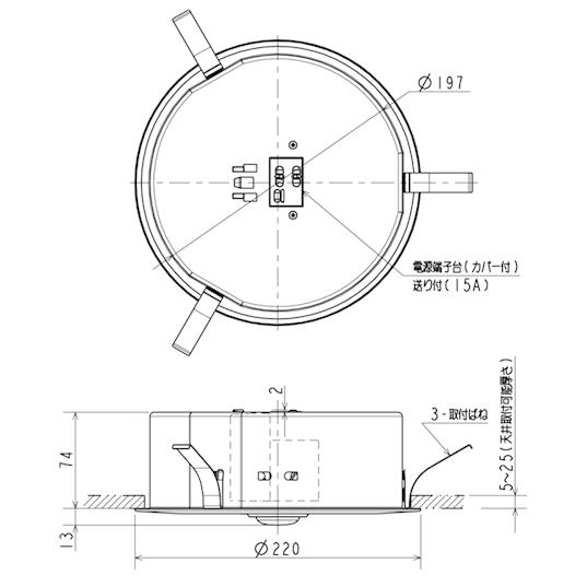 三菱電機 EL-DB35111B LED非常用照明器具 埋込形 φ200 中天井用(〜6m