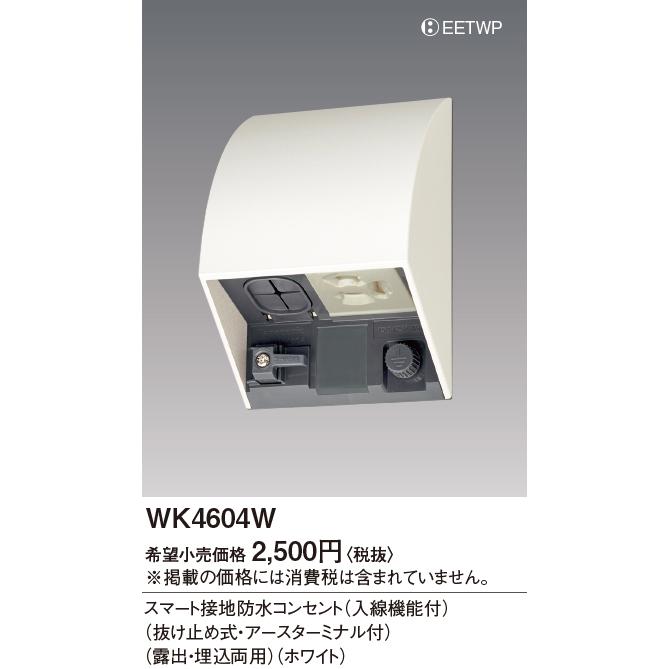パナソニック WK4604W スマート接地防水コンセント 入線機能付 抜け 