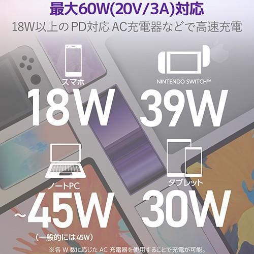 エレコム MPA-CC10PNWH USBケーブル TypeC to TypeC PowerDelivery対応 最大3Aで高速充電 USB2.0認証品 1.0m ホワイト｜msmart｜04