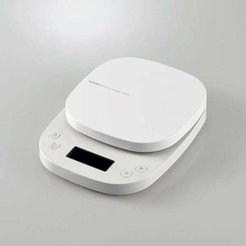 エレコム ELECOM キッチンスケール デジタル はかり 最小 0.1g 最大 2kg タイマー機能 ホワイト 自動電源オフ バックライト パスタ パン お菓子 HCS-KS03WH｜msmart