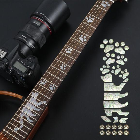 インレイ ステッカー　ギター フレットシール フィンガーボード 楽器 反射シール   猫足 生命の樹 二枚セット  指板 ステッカー |  | 01