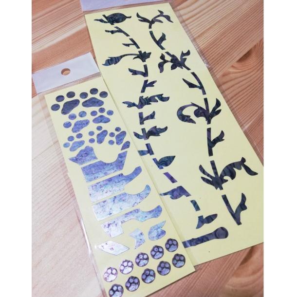 インレイ ステッカー　ギター フレットシール フィンガーボード 楽器 反射シール   猫足 生命の樹 二枚セット  指板 ステッカー |  | 06