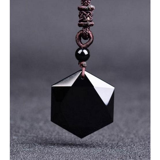 六芒星 オブシディアン 黒曜石ペンダント 魔除け 守護力アップ