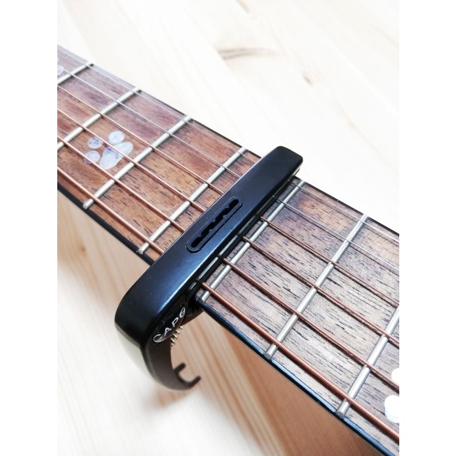 ピッククリップ付きカポタスト 硬さの違うピック3枚付 ブラック ギター