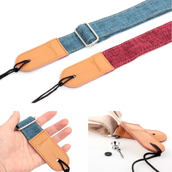 ウクレレストラップ ストラップピン付き US5 ウクレレ コットン リネン レザー　 |  | 03