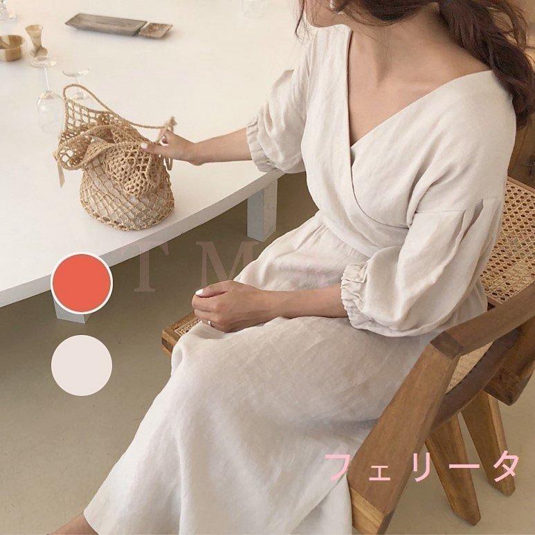 人気ブランドの新作 ロングワンピースレディース40代ワンピースｖネック30代ゆったり膝下ワンピース2色通勤韓国風新作 ワンピース Www Cognitiva La