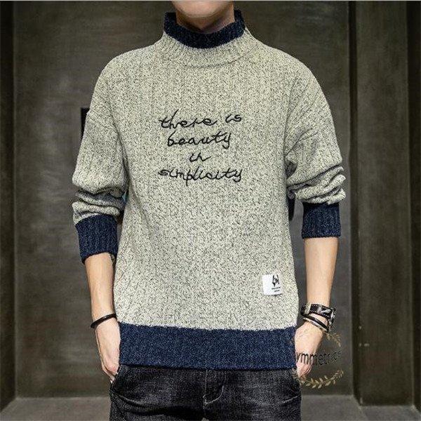 無印良品 メンズ ニット 無地 長袖 タートルネック シンプル お洒落 ベージュ ベビーグッズも大集合