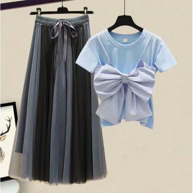 2点セット大きいサイズレディーストップス スカート春服夏服大人可愛い上品エレガント日常チャイナドレス二次会パーティードレス着やせスカート お得セット