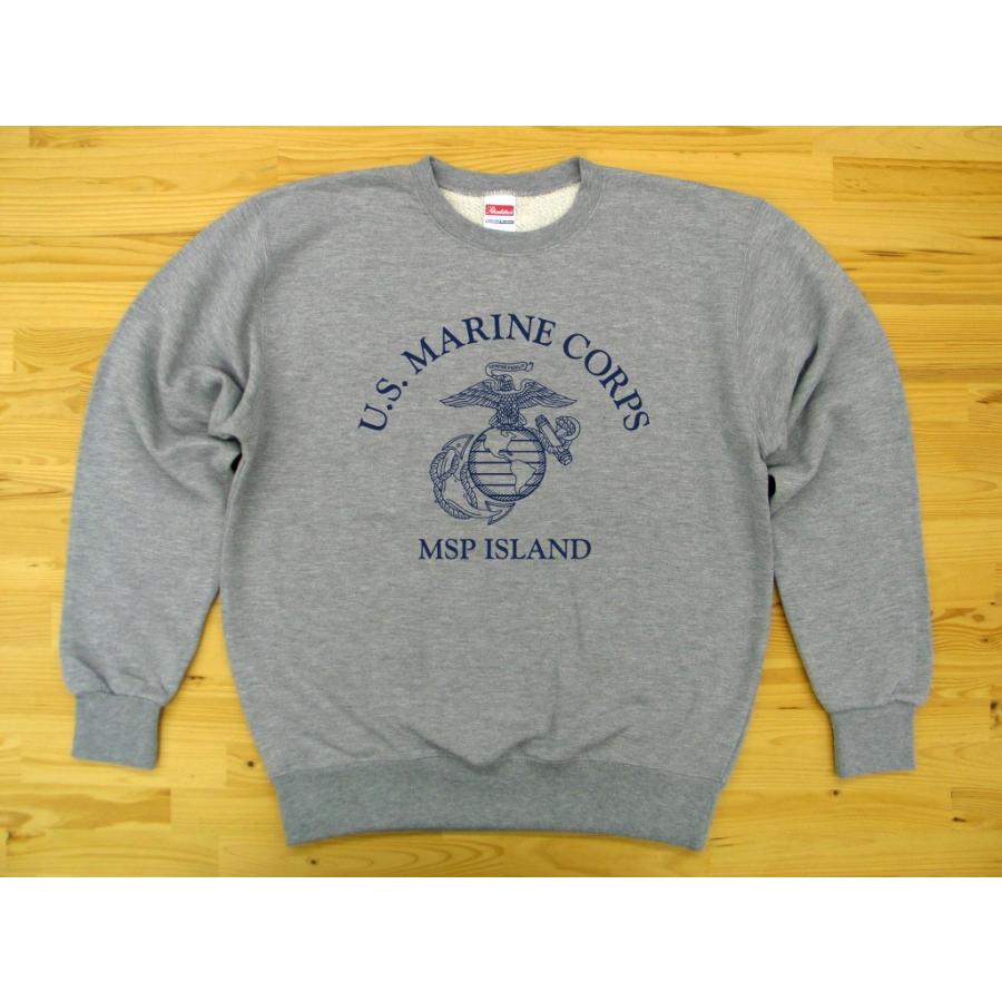 U.S. MARINE CORPS 杢グレー 9.7oz トレーナー スウェット 紺色
