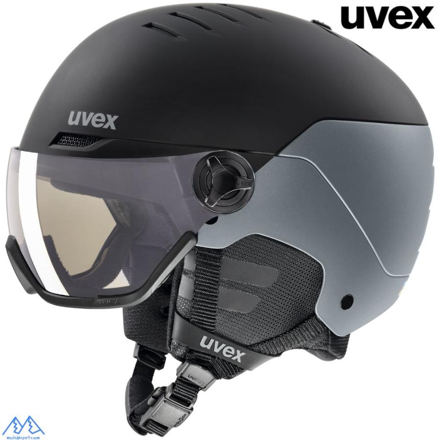 新品uvex wanted visor black mat ヘルメット UVEX（ウベックス） 調光 スキー バイザーヘルメット ブラック