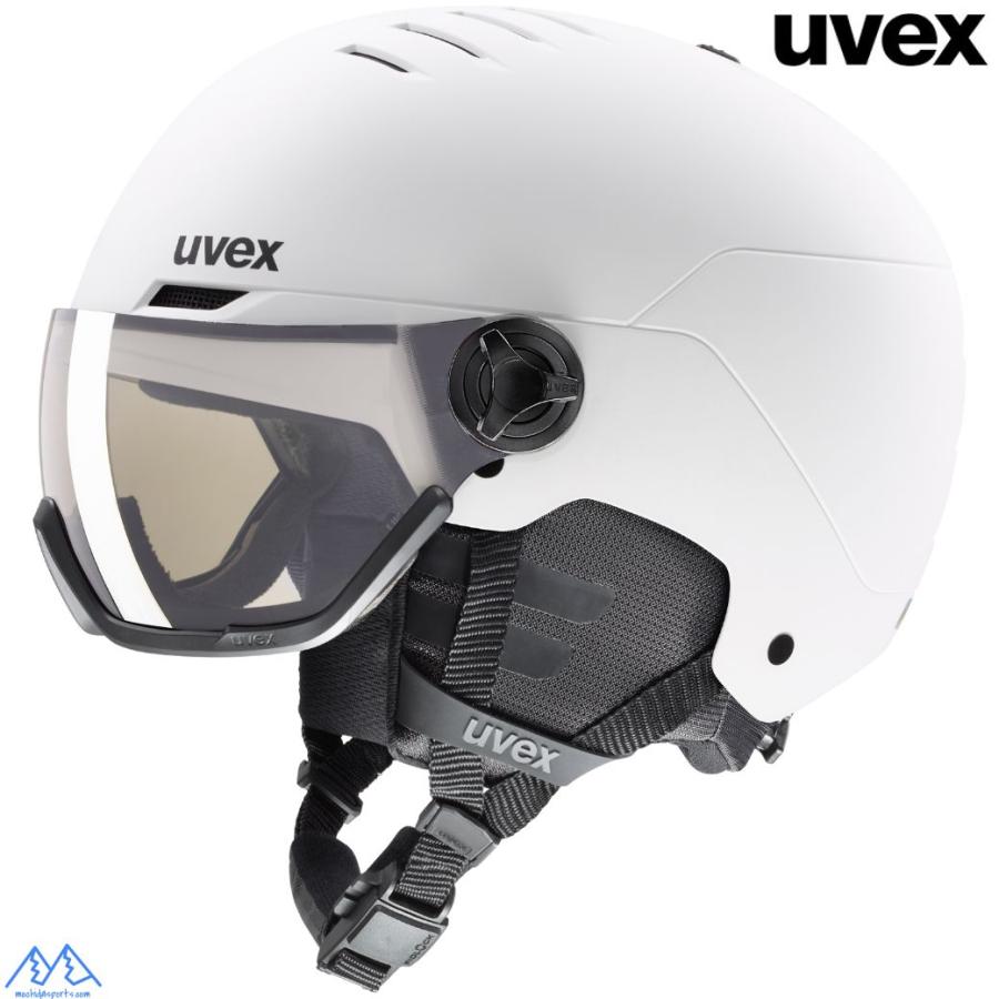 ウベックス 調光 スキー バイザーヘルメット ホワイトマット UVEX wanted visor pro V 56631614 | UVEX