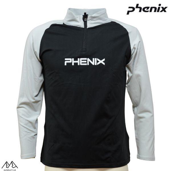 フェニックス ジュニア スキー アンダーシャツ インナー ハーフジップ ブラック PHENIX RETRO70 Jr 1/2 ZIP TEE BLACK ESB22LS01 130 140 150 160 | フェニックス（スポーツ）