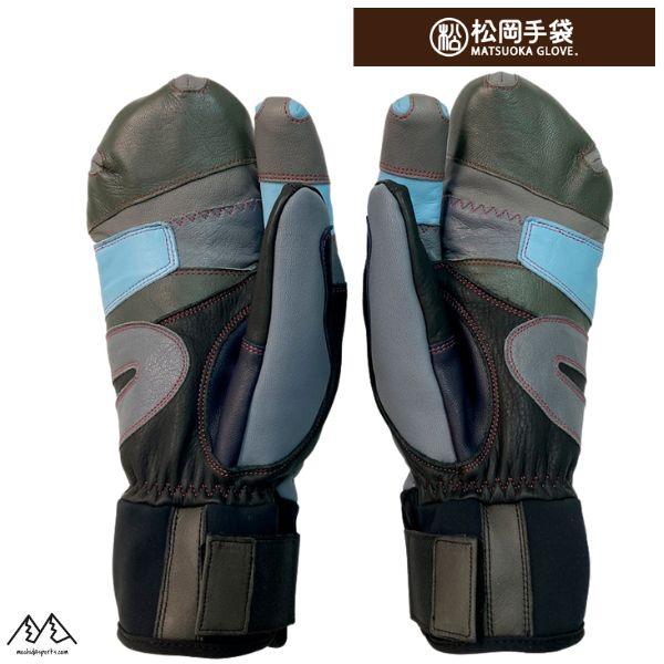 松岡手袋 マツオカ スキーグローブ エルゴグリップ 3本指 やぎ革 牛革 寒色系 Extream Ride ERGOGRIP MATSUOKA GLOVE COLD ESK-2430P-C-A |  | 01